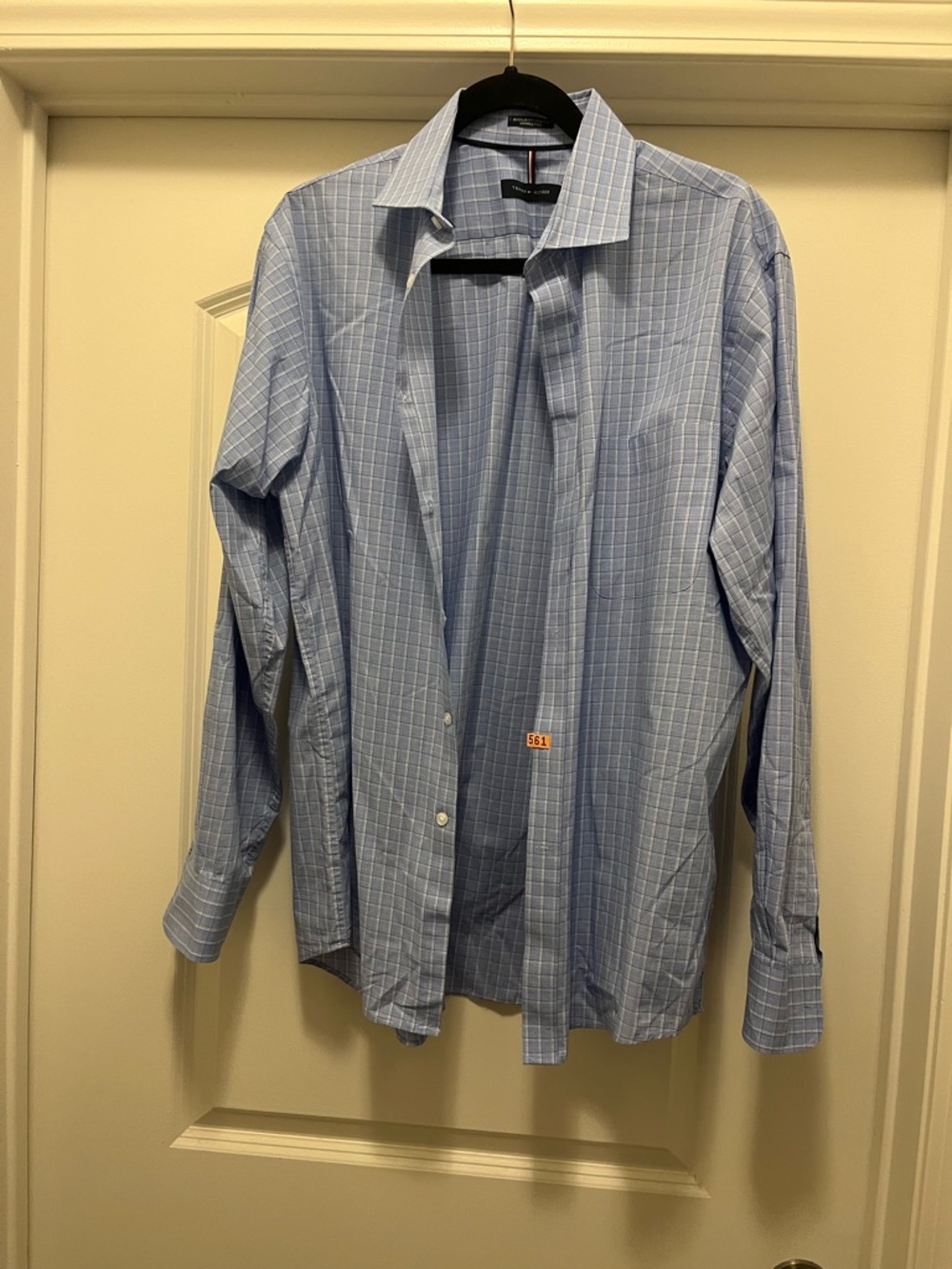 Tommy Hilfiger Light Blue Windowpane Dress Shirt